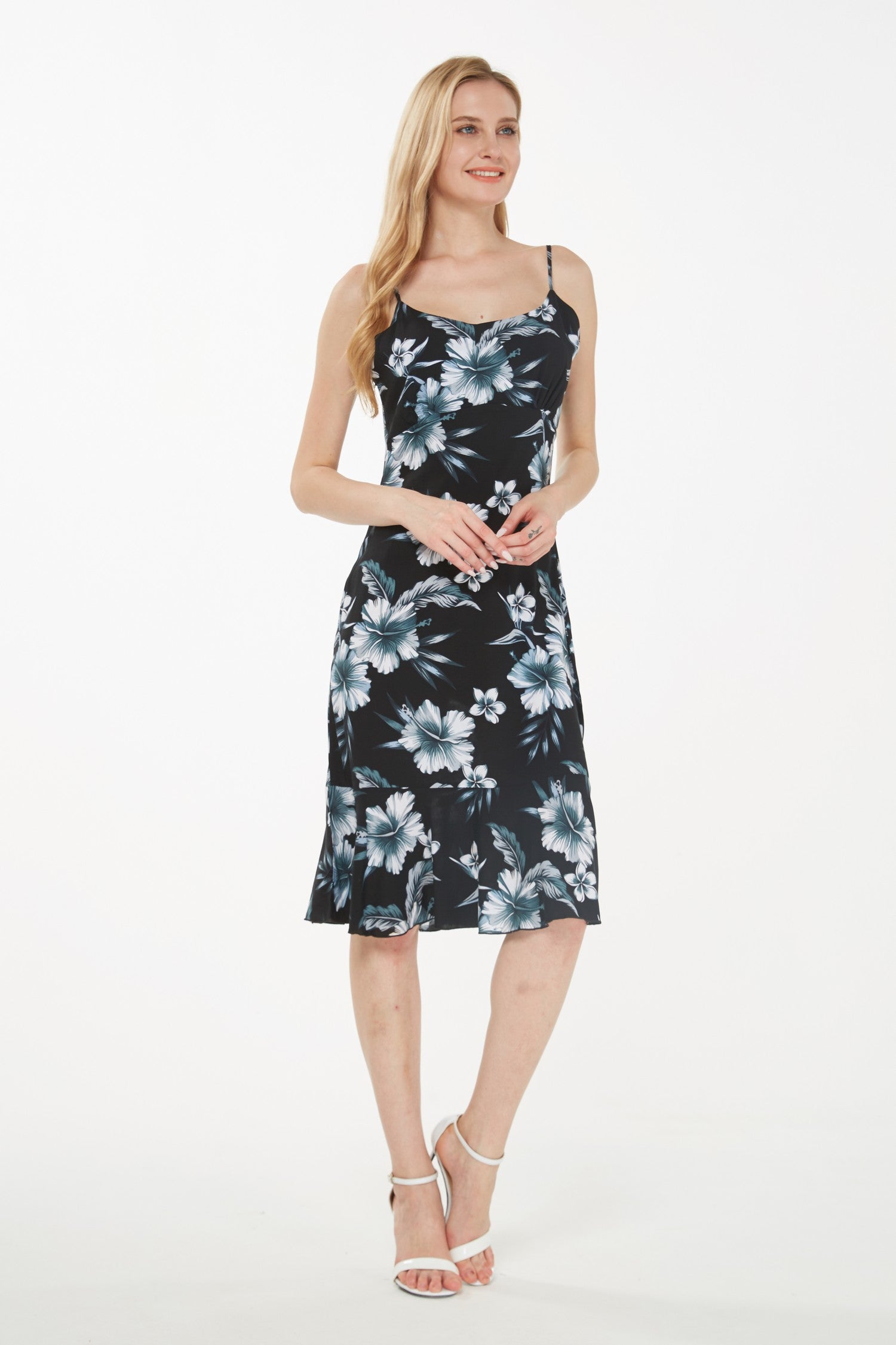 Women's Mermaid Ruffle Dress  Midnight Bloom