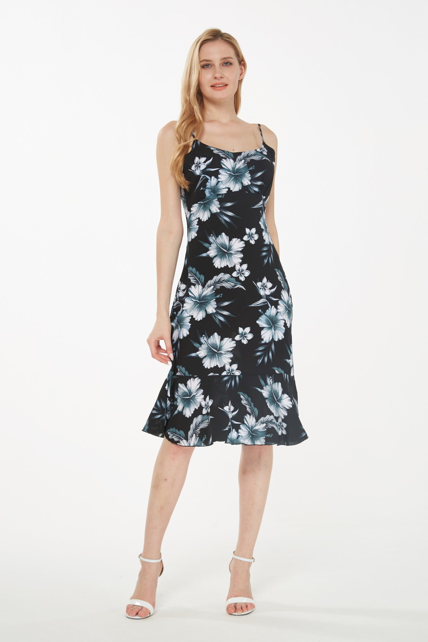 Women's Mermaid Ruffle Dress  Midnight Bloom