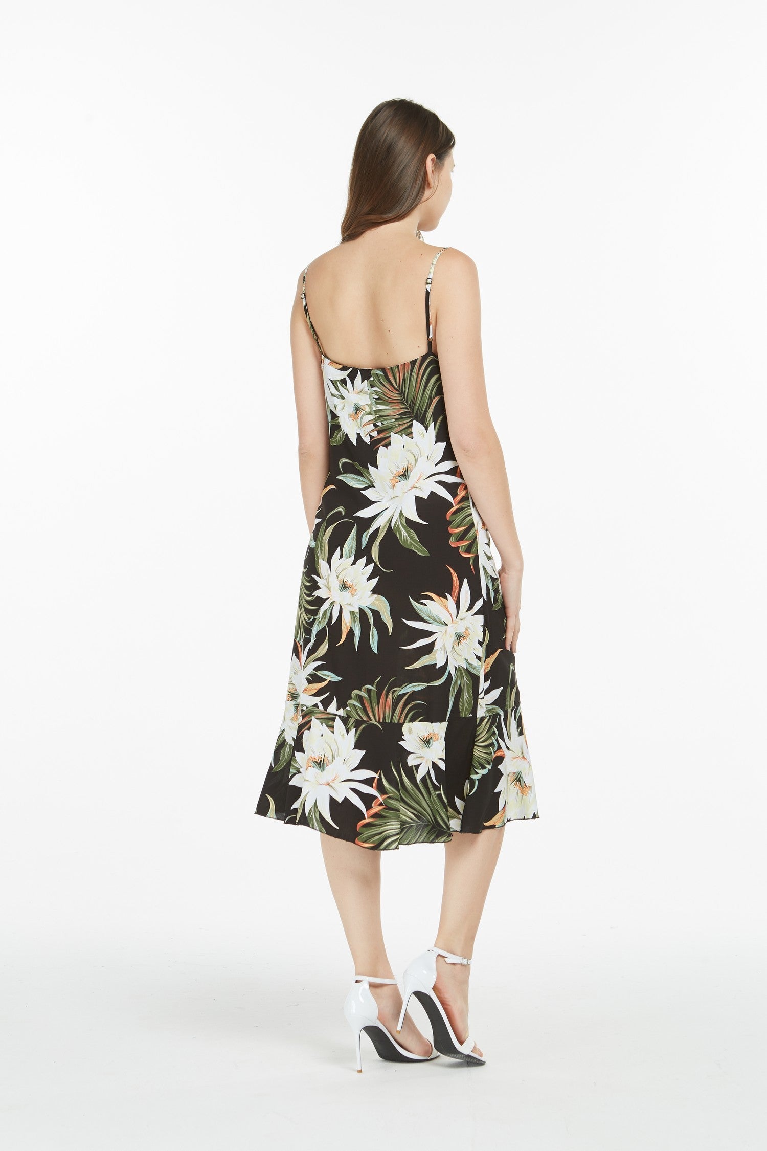 Women's Mermaid Ruffle Dress Wispy Cereus Black