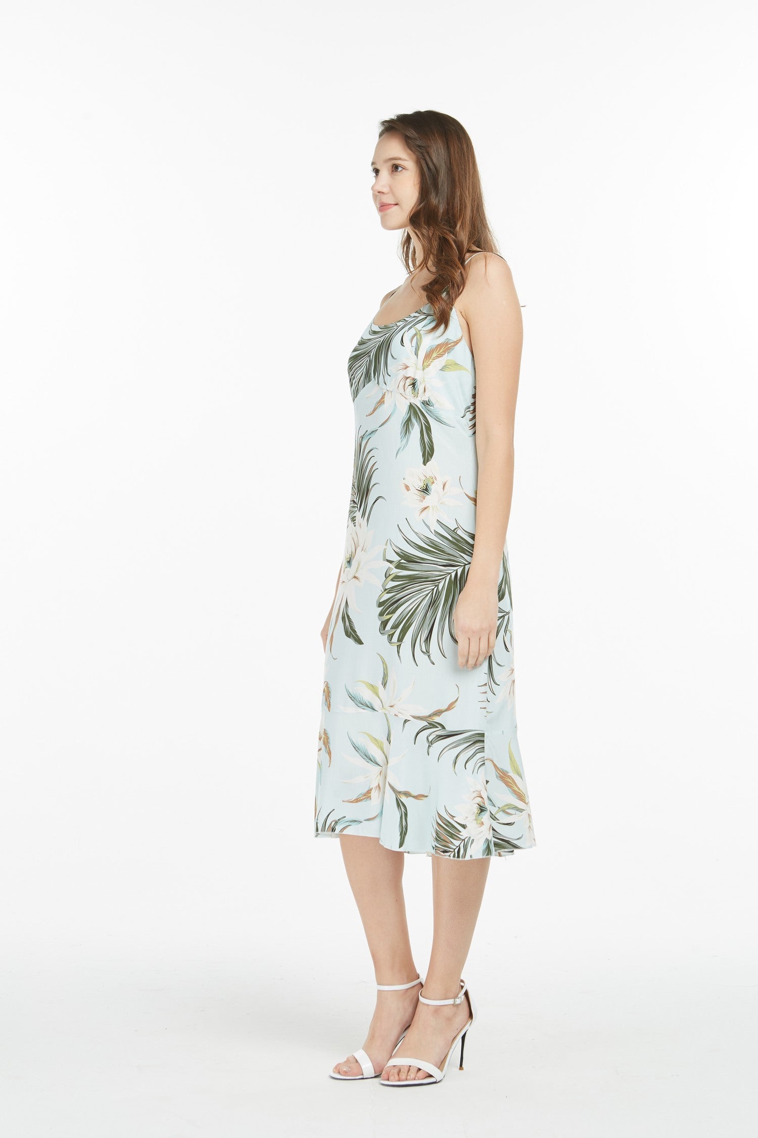 Women's Mermaid Ruffle Dress  Wispy Cereus Light Blue