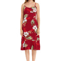 Women's Mermaid Ruffle Dress Pineapple Garden Red