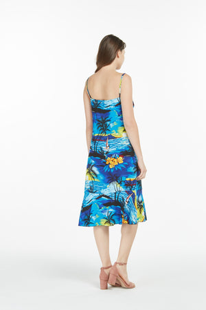 Women's Mermaid Ruffle Dress  Sunset Blue