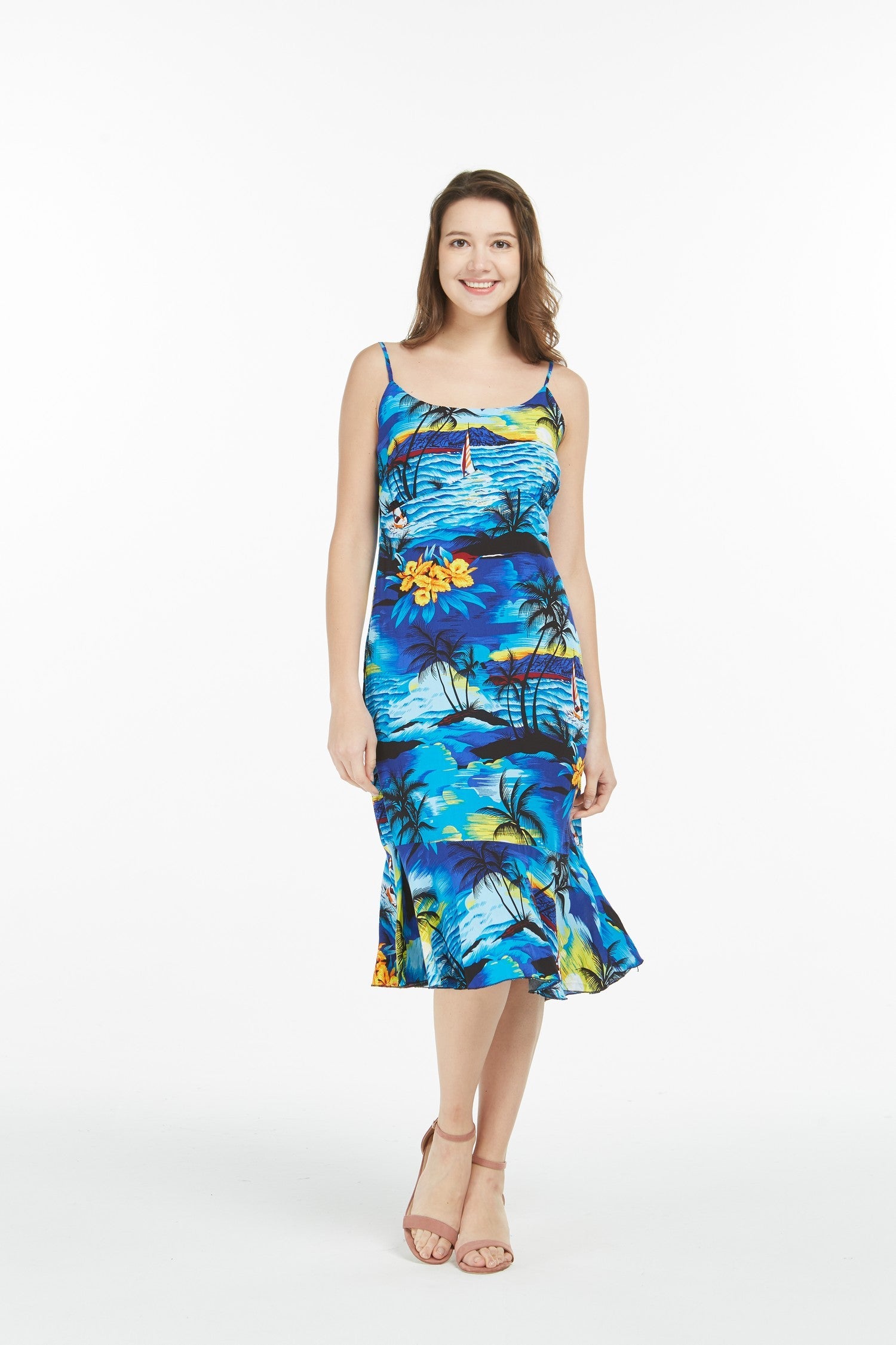 Women's Mermaid Ruffle Dress  Sunset Blue