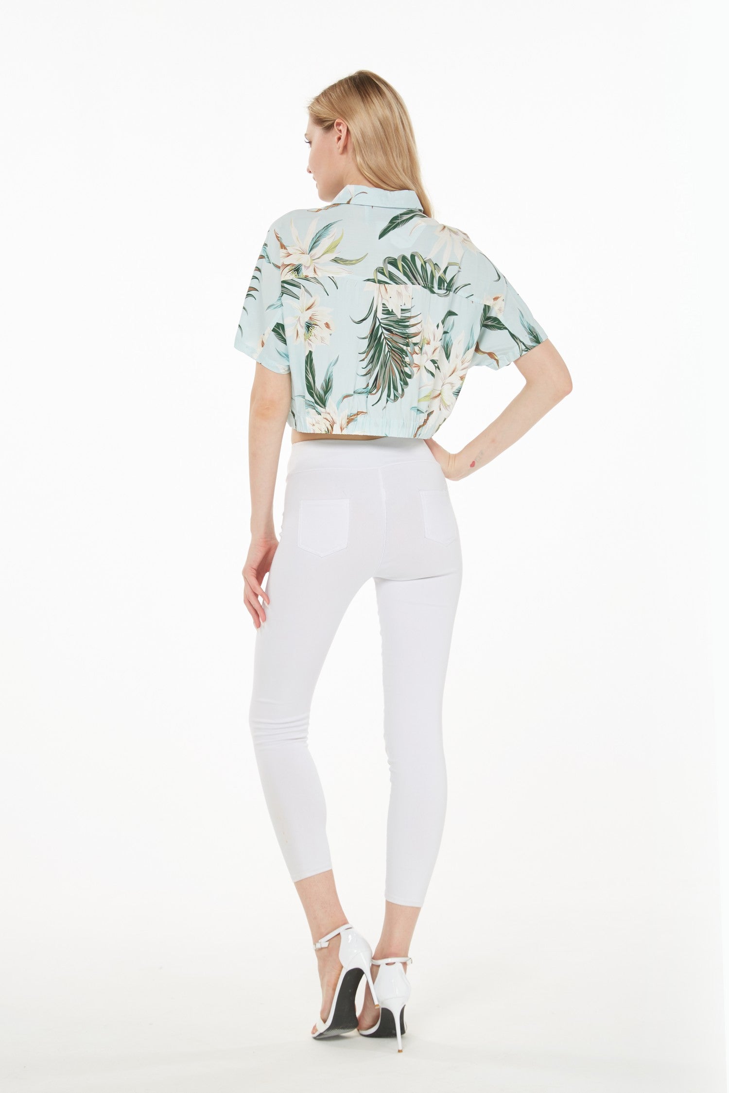 Women's Tie-up Shirt in Wispy Cereus Light Blue