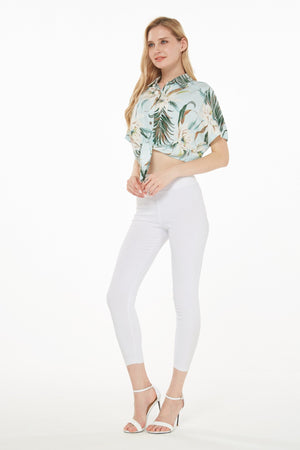 Women's Tie-up Shirt in Wispy Cereus Light Blue