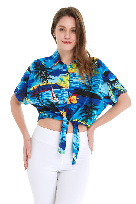 Women's Tie-up Shirt in Sunset Blue