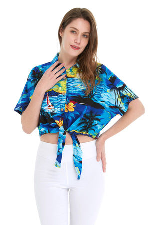 Women's Tie-up Shirt in Sunset Blue