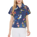 Women's Lady Aloha Shirt in Christmas Navy