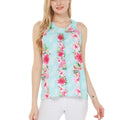 Women's Tank Top in Pink Turquoise Hibiscus Vine