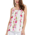 Women's Tank Top in Pink Hibiscus Vine