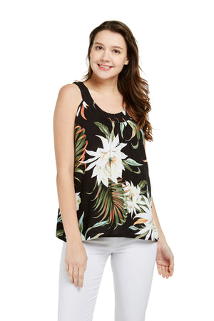 Women's Tank Top in Wispy Cereus Black