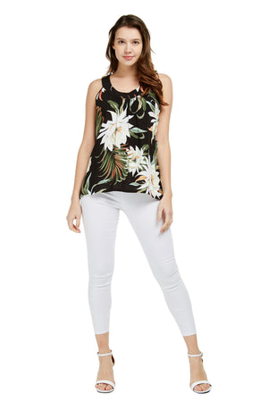 Women's Tank Top in Wispy Cereus Black