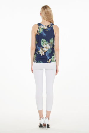 Women's Tank Top in Pineapple Garden Navy
