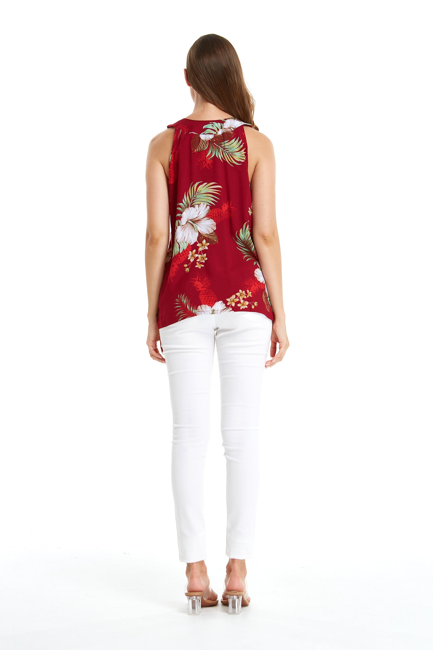 Women's Tank Top in Pineapple Garden Red