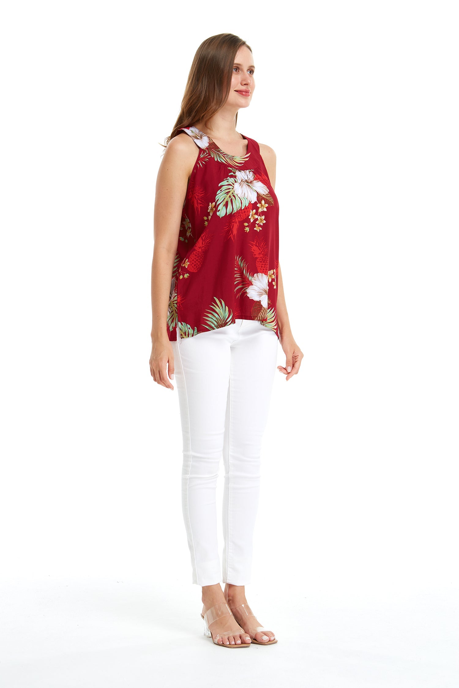 Women's Tank Top in Pineapple Garden Red