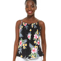Women's Spaghetti Strap Top in Hibiscus Black