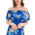 Women's Off the Shoulder Top in Hibiscus Blue
