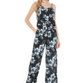 Women's Strap V with Pockets Jumpsuit  in Midnight Bloom