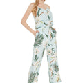 Women's Strap V with Pockets Jumpsuit  in Wispy Cereus Light Blue