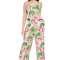 Women's Strap V with Pockets Jumpsuit  in Lotus Orchid