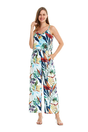 Women's Strap V with Pockets Jumpsuit in Lost in Paradise