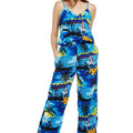Women's Strap V with Pockets Jumpsuit  in Sunset Blue