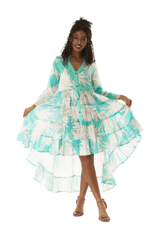 Women's Cover Up Dress in Wispy Cereus Palm Mist