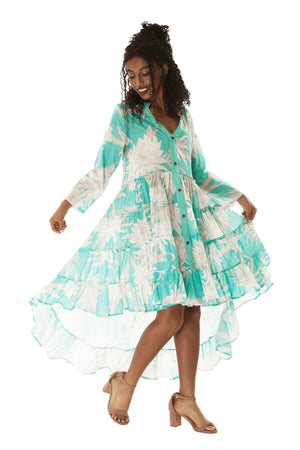 Women's Cover Up Dress in Wispy Cereus Palm Mist