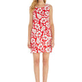 Women's Tank Fitted Dress in Vintage Hibiscus Red