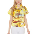 Women's Lady Aloha Shirt in Dolphin Sunset Yellow