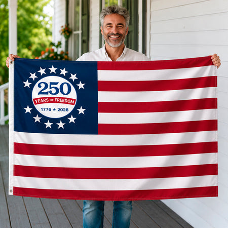 Custom Family Name 250th Anniversary USA Flag House Flag HO82 902762