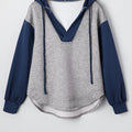 Zariyah Block Patchwork Drawstring Hoodie