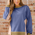 Alaina Waffle Patchwork Oversize Sweatshirt