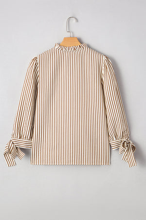 Blair Tied Cuffs Seersucker Blouse