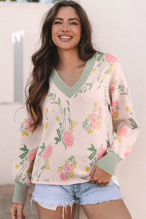 Clarimina Pattern Striped Loose Sweater
