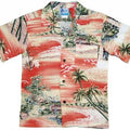 Ocean Breeze Boys Tropical Hawaiian Aloha Shirt in Orange