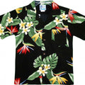 BOP Plumeria Boys Tropical Hawaiian Aloha Shirt in Black