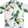 BOP Plumeria Boys Tropical Hawaiian Aloha Shirt in White