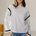 Anya Ruffle Trim Loose Long Sleeve Top