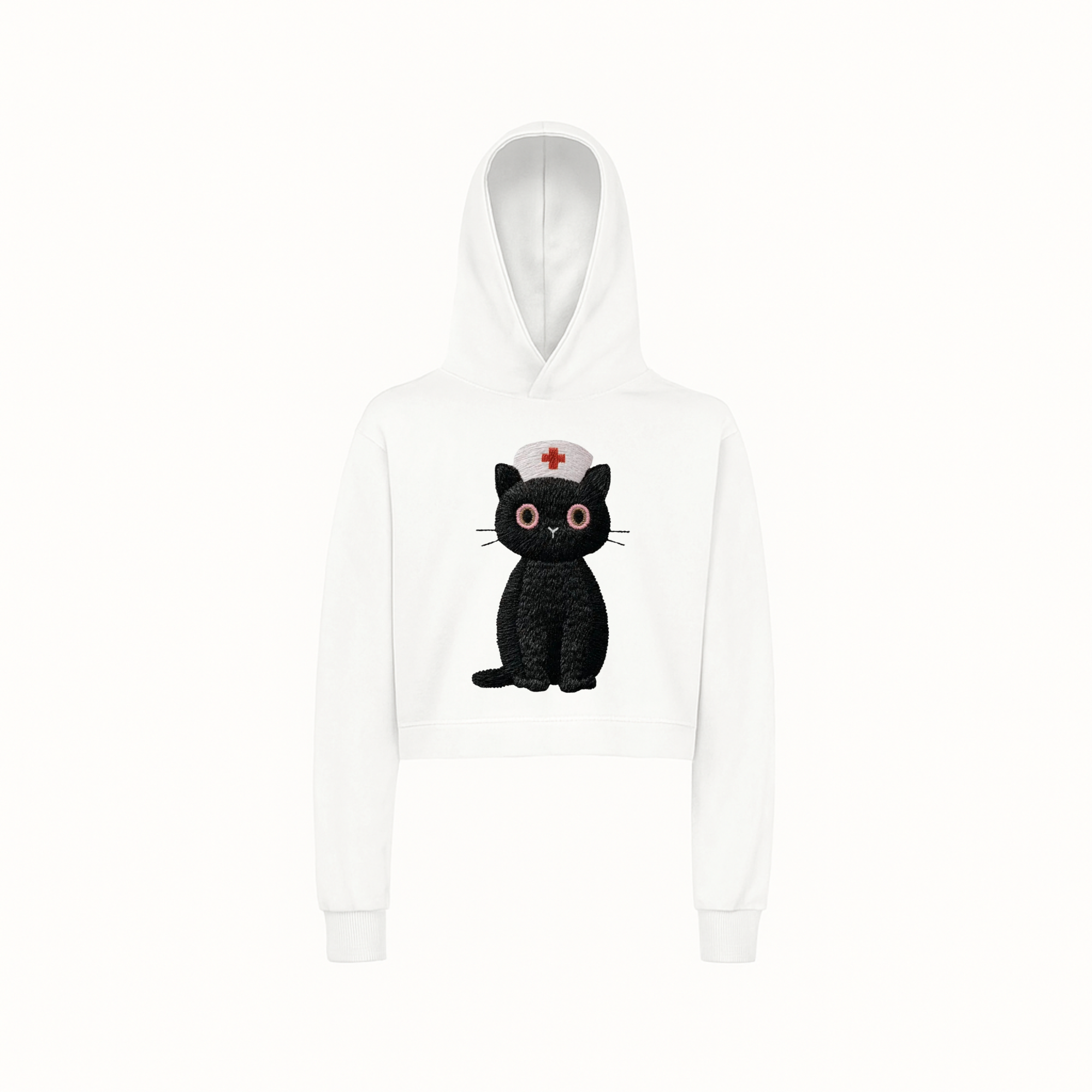 Funny Nurse Cat Embroidery Hoodie
