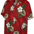 Hibiscus Floral Boys Hawaiian Shirt in Red