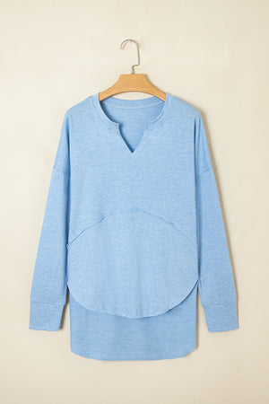 Kahlani Terry Raw Hem Long Sleeve Top