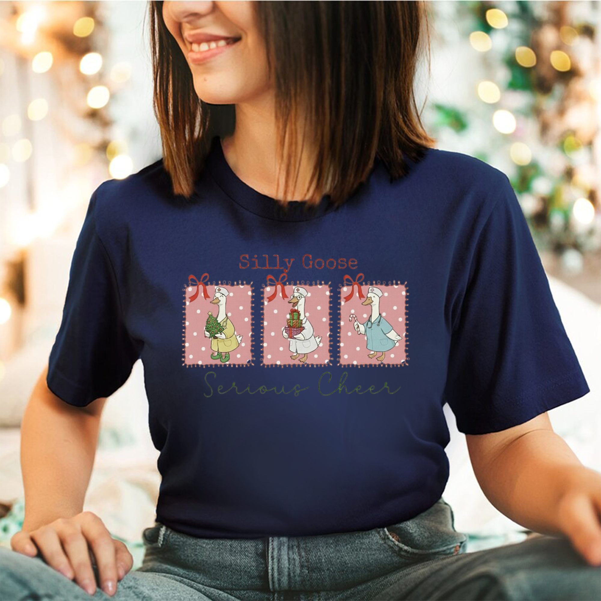 Silly Goose Nurse Christmas Embroidery