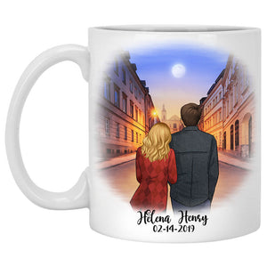 To my boyfriend My best friend My love bug city street customized mug, personalized Valentine's Day gift for him