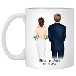 To my husband Love the day I met you wedding Personalized Mugs, Anniversary Gift, Custom Valentine's Day Gift