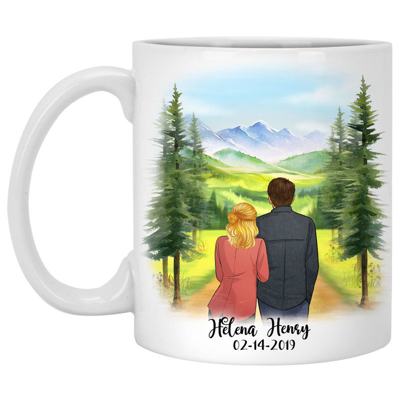 To my boyfriend Promise to encourage you and inspire you mountain customized mug, personalized Valentine's Day gift for him