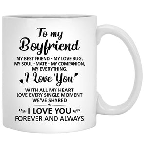 To my boyfriend My best friend My love bug spring road customized mug, personalized Valentine's Day gift for him