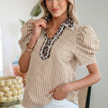 Laila Sleeve Patchwork Collar Blouse