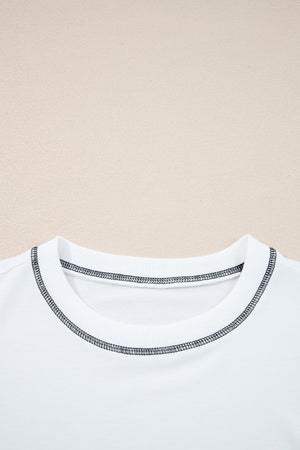 Clare Contrast Stitching Oversize Sweatshirt