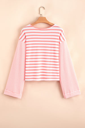 Lilly Textured Contrast Dropped Long Sleeve Top